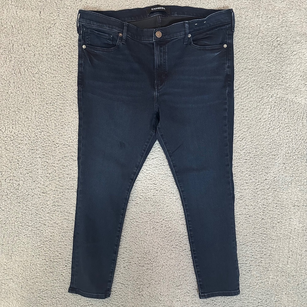 Express Ankle Legging Mid Rise Womens Jeans Blue Size 16 R 16R